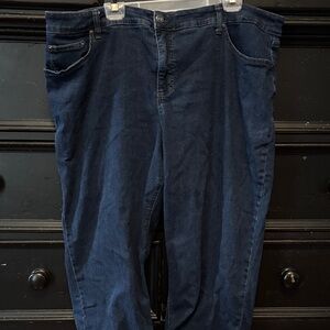 Terra & Sky Women's Dark Blue Straight Leg Jeans